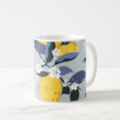 Farbenfrohe Zitronen: Zitrusblumenmuster Kaffeetasse (VorderseiteRechts)