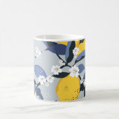 Farbenfrohe Zitronen: Zitrusblumenmuster Kaffeetasse (Mittel)