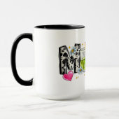 Farbenfrohe zitronenfarbene MAMA-Buchstaben Tasse (Links)