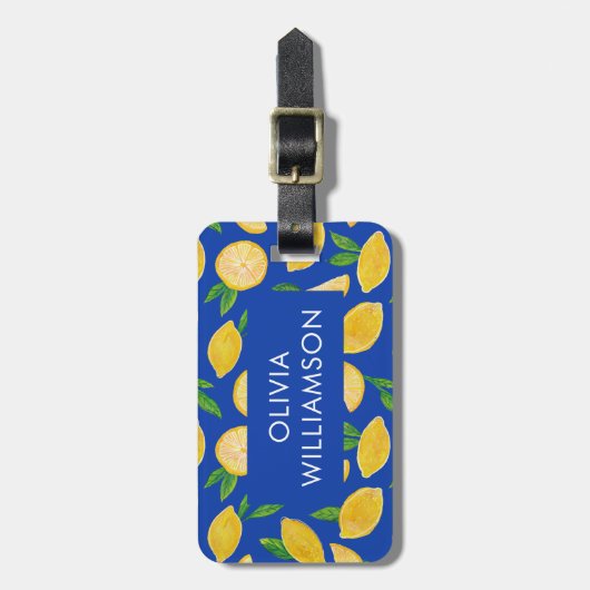 Farbenfrohe Zitrusfrüchte Gepäckanhänger (Vorderseite vertikal)