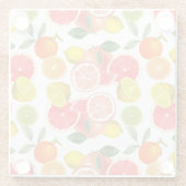 Farbenfrohe Zitrusfrüchte Glasuntersetzer (Rückseite)