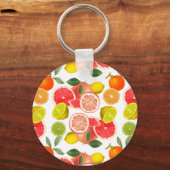 Farbenfrohe Zitrusfrüchte Schlüsselanhänger (Rückseite)