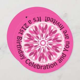 Farbenfrohe Zitrusfrüchte Slice Pink Lemon Geburts Einladung