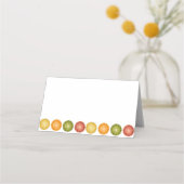 Farbenfrohe Zitrusfrüchte Themenkarten Platzkarte (Vorderseite)