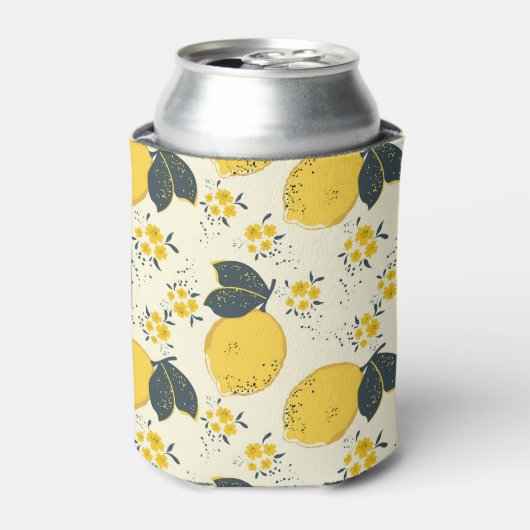 Farbenfrohe Zitrusfrüchte, Zitrone Blume. Dosenkühler (Kanne Vorderseite)