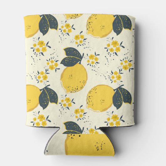 Farbenfrohe Zitrusfrüchte, Zitrone Blume. Dosenkühler (Rückseite)