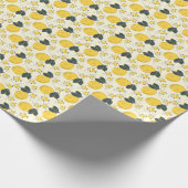 Farbenfrohe Zitrusfrüchte, Zitrone Blume. Geschenkpapier (Ecke)