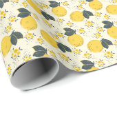 Farbenfrohe Zitrusfrüchte, Zitrone Blume. Geschenkpapier (Rolleneckpunkt)
