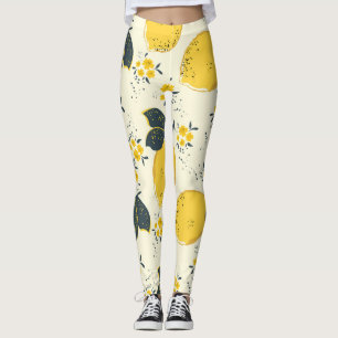 Farbenfrohe Zitrusfrüchte, Zitrone Blume. Leggings
