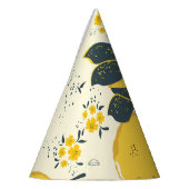 Farbenfrohe Zitrusfrüchte, Zitrone Blume. Partyhütchen (Links)