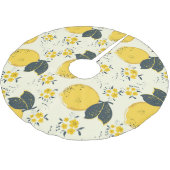 Farbenfrohe Zitrusfrüchte, Zitrone Blume. Polyester Weihnachtsbaumdecke (Schrägansicht)