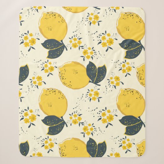 Farbenfrohe Zitrusfrüchte, Zitrone Blume. Sherpadecke (Vorderseite)