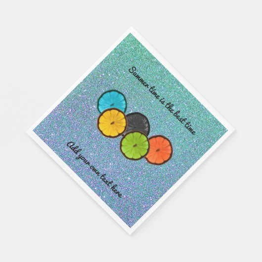 Farbenfrohe Zitrusscheiben Papier Napkins Serviette (Ecke)