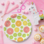 Farbenfrohe Zitrusscheiben Pappteller (Party)