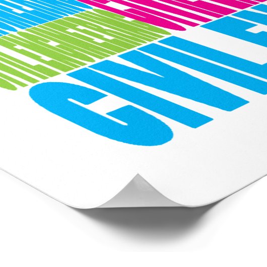 Farbenfrohe Zivile Technik Poster (Ecke)