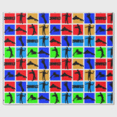 Farbenfrohe Zombies Muster Geschenkpapier (Flach)