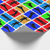 Farbenfrohe Zombies Muster Geschenkpapier (Ecke)