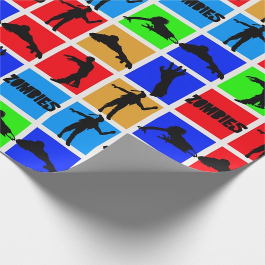 Farbenfrohe Zombies Muster Geschenkpapier (Ecke)