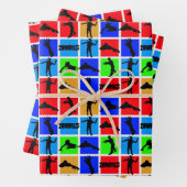 Farbenfrohe Zombies Muster Geschenkpapier Set (Beispiel)