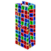 Farbenfrohe Zombies Muster Geschenktüte Für Weinflaschen (Rückseite Schrägansicht)