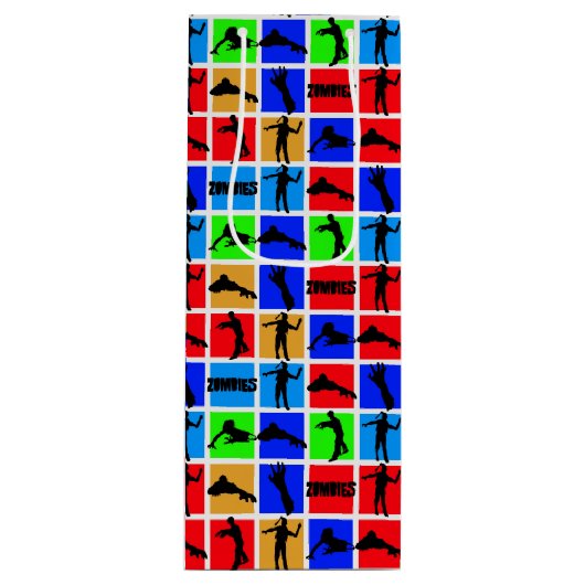 Farbenfrohe Zombies Muster Geschenktüte Für Weinflaschen (Vorderseite)