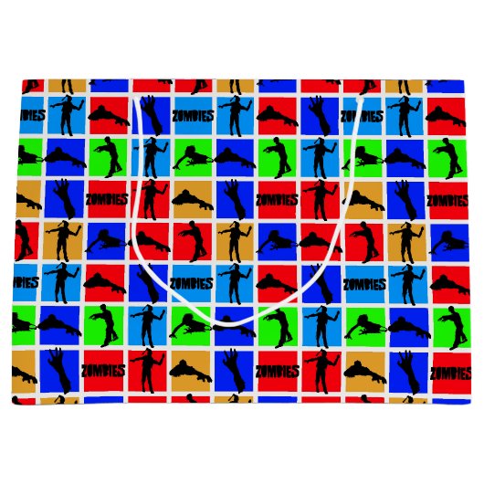 Farbenfrohe Zombies Muster Große Geschenktüte (Vorderseite)