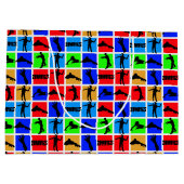 Farbenfrohe Zombies Muster Große Geschenktüte (Rückseite)