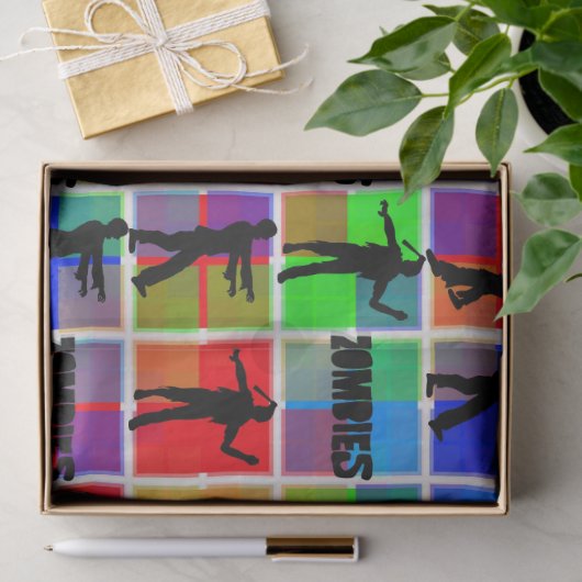 Farbenfrohe Zombies Muster Seidenpapier (Geschenk)