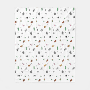 Farbenfrohe Zoo Animal Fun Fleecedecke