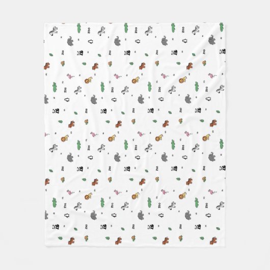 Farbenfrohe Zoo Animal Fun Fleecedecke (Vorderseite)