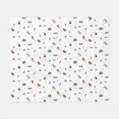 Farbenfrohe Zoo Animal Fun Fleecedecke (Vorderseite (Horizontal))