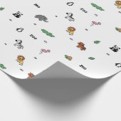 Farbenfrohe Zoo Animal Fun Geschenkpapier (Ecke)