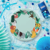 Farbenfrohe Zootiere Pappteller (Party)
