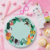 Farbenfrohe Zootiere Pappteller (Party)