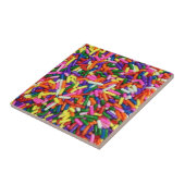 Farbenfrohe Zucker-Sprinkles Fliese (Seite)