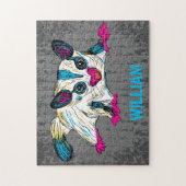 Farbenfrohe Zuckergrüse Moderne Kunst Personalisie Puzzle (Vertikal)