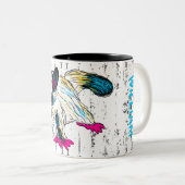 Farbenfrohe Zuckergrüse Moderne Kunst Personalisie Zweifarbige Tasse (VorderseiteRechts)