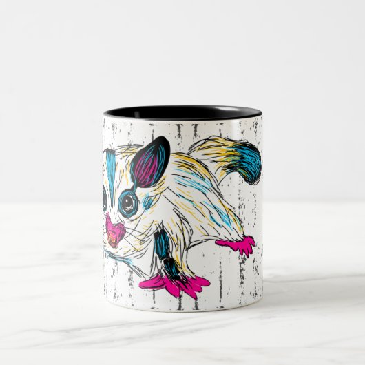 Farbenfrohe Zuckergrüse Moderne Kunst Personalisie Zweifarbige Tasse (Mittel)