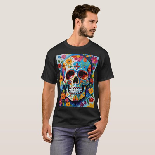 Farbenfrohe Zuckerhut Blume Art Shirt (Vorne ganz)