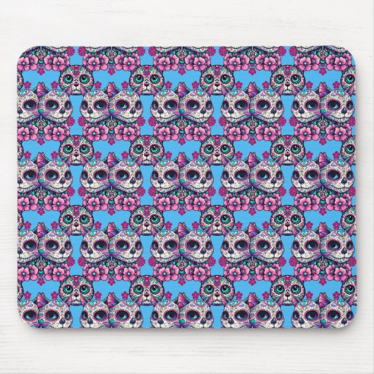 Farbenfrohe Zuckerkatze Muster Mousepad (Vorne)