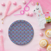 Farbenfrohe Zuckerkatze Muster Pappteller (Party)