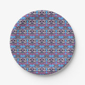 Farbenfrohe Zuckerkatze Muster Pappteller (Vorderseite)