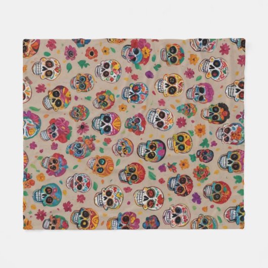 Farbenfrohe Zuckerkulptur Fleecedecke (Vorderseite (Horizontal))