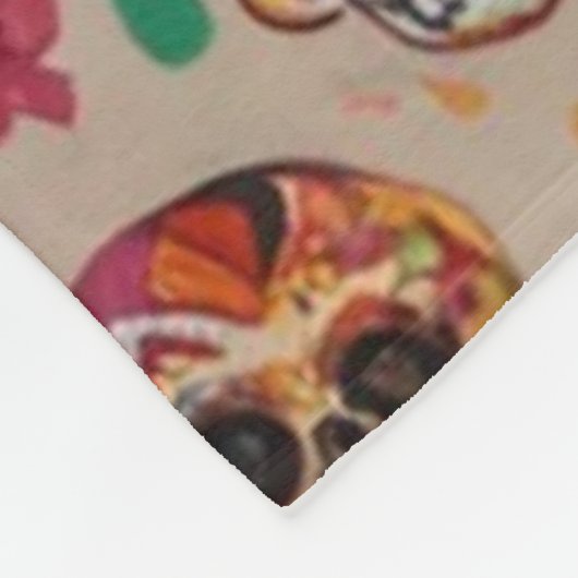 Farbenfrohe Zuckerkulptur Fleecedecke (Ecke)