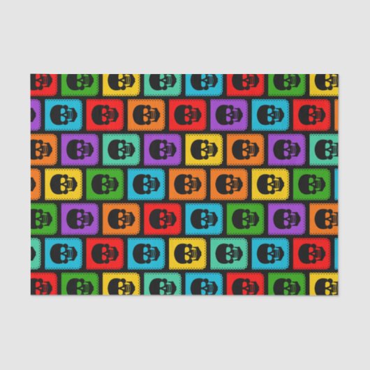 Farbenfrohe Zuckerkulptur Halloween-Party Geschenk Seidenpapier (Vorderseite)