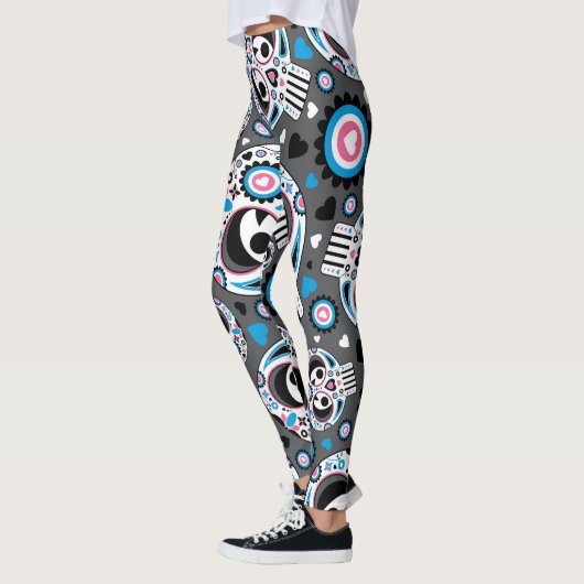Farbenfrohe Zuckerkulptur Leggings (Links)