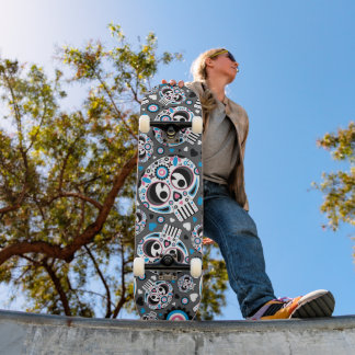 Farbenfrohe Zuckerkulptur Skateboard