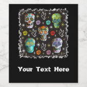 Farbenfrohe Zuckerkulturen Weinetikett (Einzelnes Label)