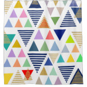 Farbenfrohe, zufällig zusammengesetzte Dreiecke-Mu Duschvorhang (Vorderseite)