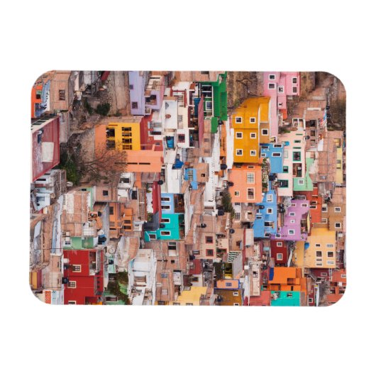 Farbenfrohe Zuhause auf dem Hügel Magnet (Horizontal)